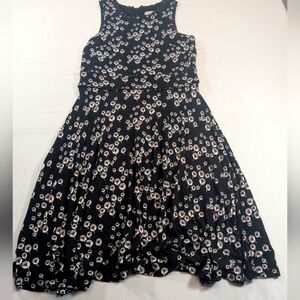 Loft Black with Contemporary Floral Print Sleeveless Mini Dress Size 0